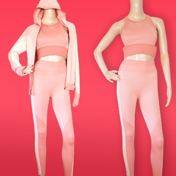 Lululemon Ebb to Train Bra Tight Jacket Abstract set 3 pieces Coral Set - Picture 14 of 17